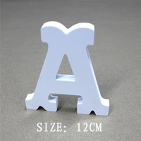hot sale height 12cm wedding birthday home decor decorations nubmers words of artificial wood wooden white letters alphabet