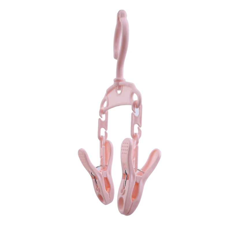 Portable Folding Hanger Clothes Clip Outdoor Travel Creative Fabric Hangers Racks Fasten Bathroom Hanging | Дом и сад