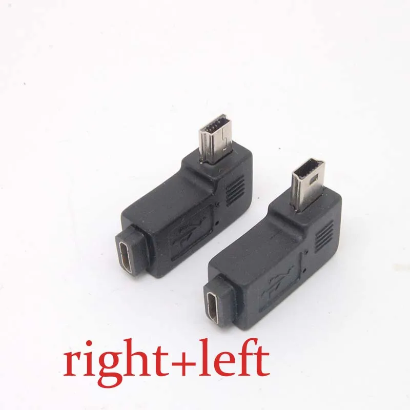 Мини USB Type A штекер к Micro B гнездо 90 градусов правый/левый угол адаптер Бесплатная