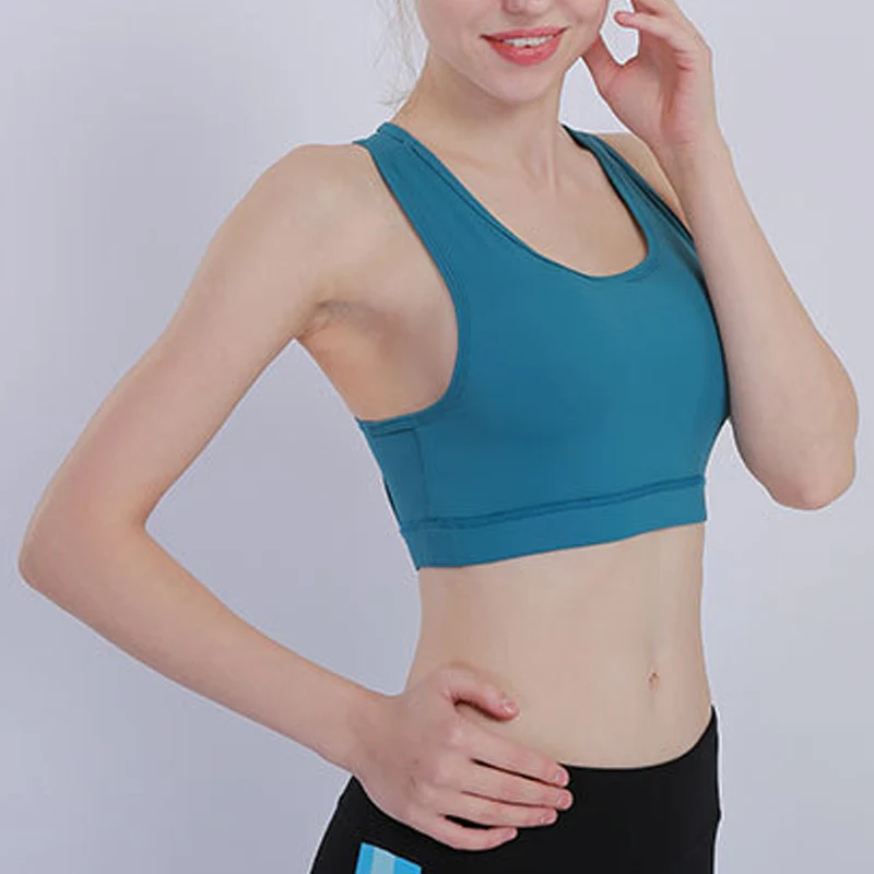 Seamless Sports Bra Top Fitness Women Racerback Running Crop Tops Pink Workout Padded Yoga High Impact Activewear | Спорт и