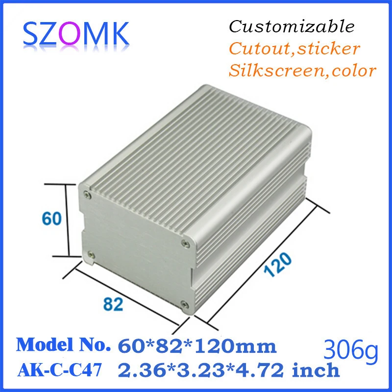 1 шт. алюминиевый корпус szomk для усилителя 60*82*120 мм|enclosure electric|enclosure kitenclosure mesh |