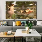 Плакаты и принты John William Waterhouse Эхо и нарцисс, настенное художественное полотно, декоративная картина для стены гостиной