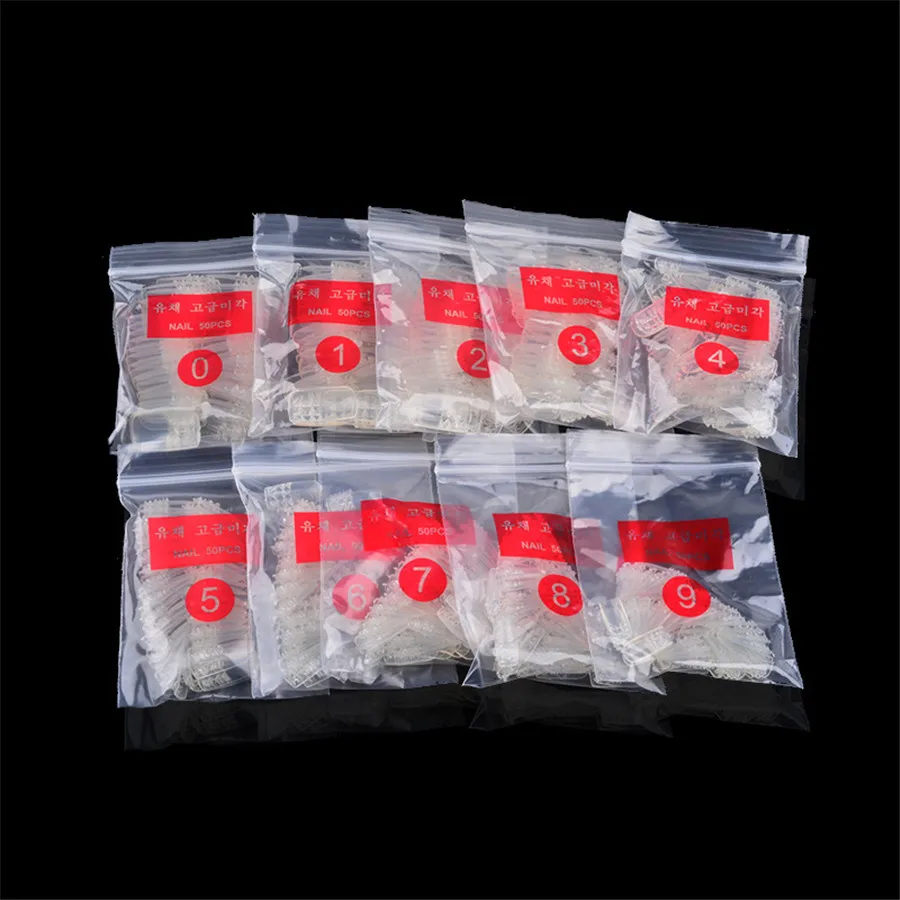 Прозрачные глянцевые накладные ногти 500 шт./компл. корейские акриловые УФ салоны