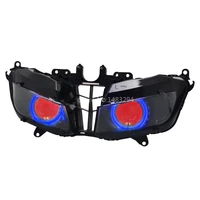 custom hid projector headlight assembled blue angel eyes red demon eyes for honda cbr600rr cbr 600rr 600 rr 2013 2018