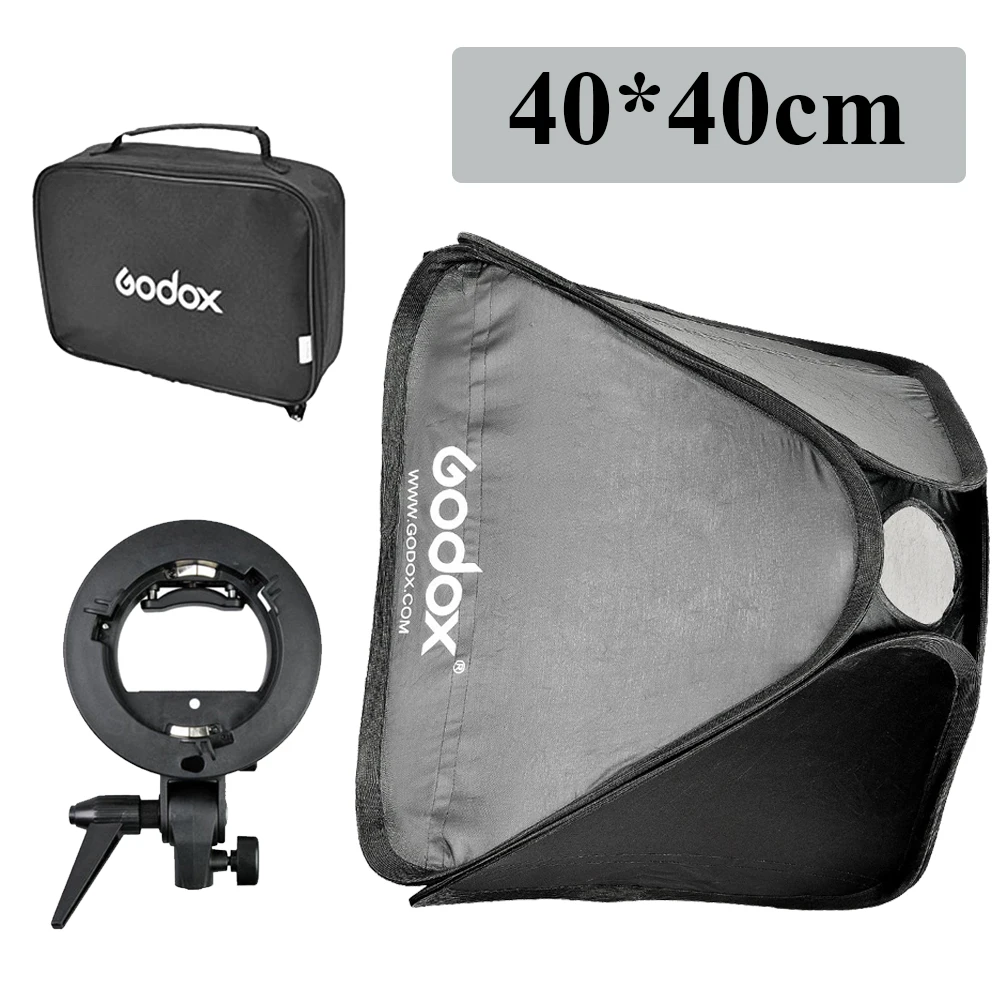 Софтбокс Godox Flash Kit 80 см* 80 см/60 см* 60 см/40 см* 40 см+ кронштейн типа S для студийной съемки