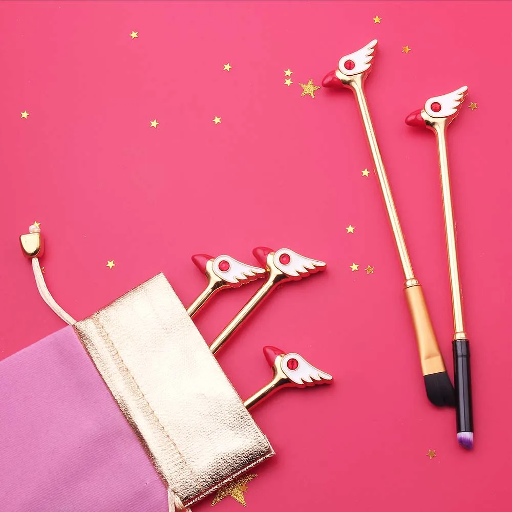 5pc Карта captor cardcaptor sakura 20th anniversary sailor moon, Кисть для макияжа/Косметическая кисть, палочки, кисть для основы - Handle Color: 5pc