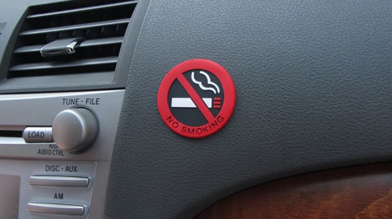 Car NO SMOKING Sign Tips Warning Logo Stickers For SsangYong/Lifan/Buick/Infiniti/Fiat/Mazda/Jeep/Subaru/Bmw/Citroen/mini/Lexus |
