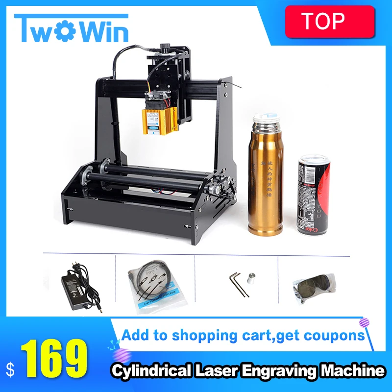 

7w/10w/15w Small Cylindrical Laser Engraving Machine Can Engrave Cylindrical Stainless Steel Automatic DIY Cutting CNC Router