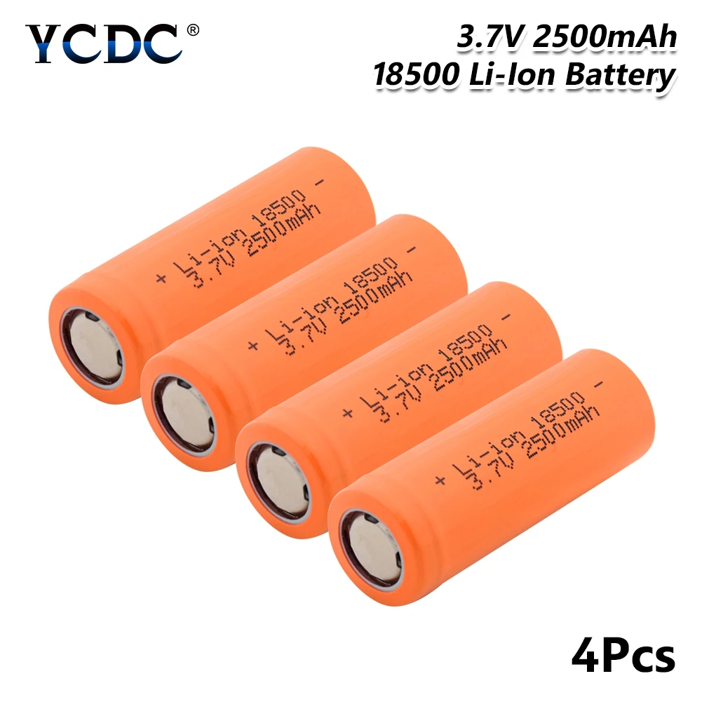 1/2/4 шт. Перезаряжаемые 3,7 V 18500 2500mAh литий-ионные аккумуляторы для е-байка RC игрушки светодиодный фонарь фонарик Vape