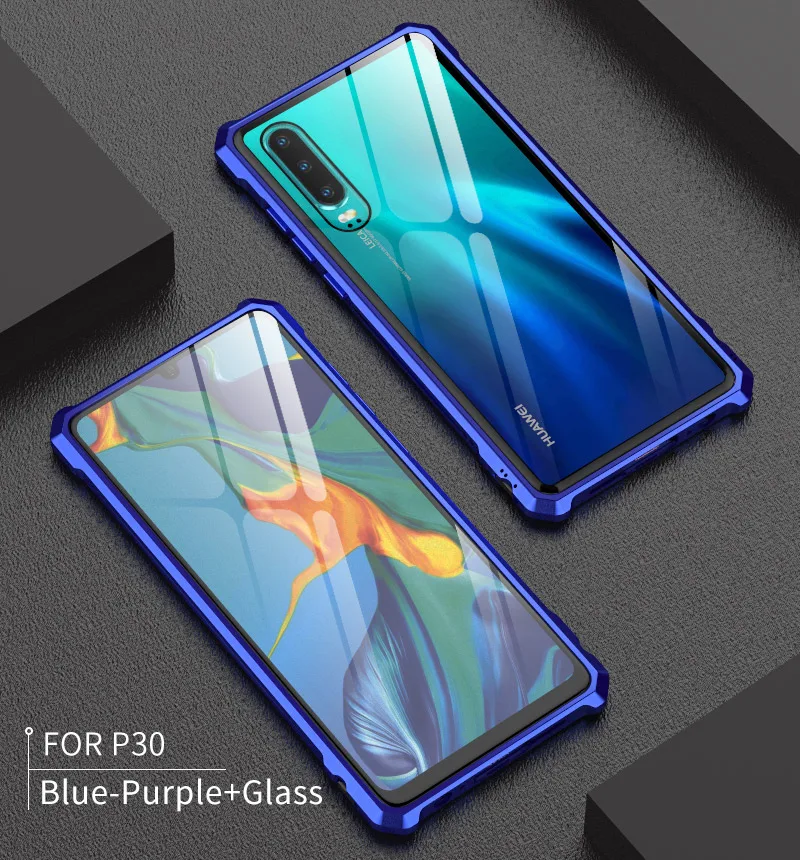 Обновленный металлический чехол-бампер с пряжкой Для huawei P30 Pro P30 Lite, роскошный супер прозрачный чехол из настоящего стекла для huawei P30 Lite