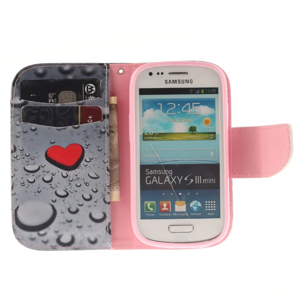 Fundas телефон кожаный чехол флип для Coque Samsung Galaxy S3mini i8190 Мода окрашен Крышка S3 мини