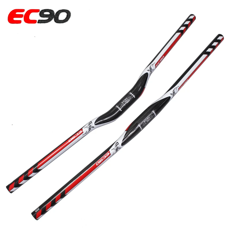 Ec90 карбоновый руль Mtb для горного велосипеда кривая Riser плоский прямой