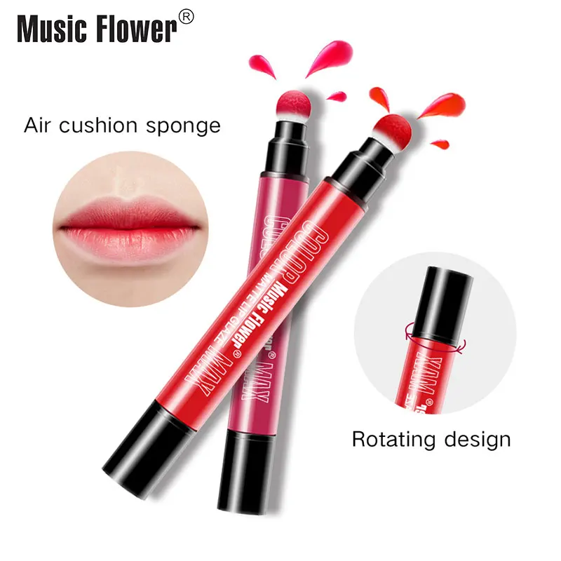 Дропшиппинг Music Flower вращающийся мягкий подушечка спонж блеск для губ питательный