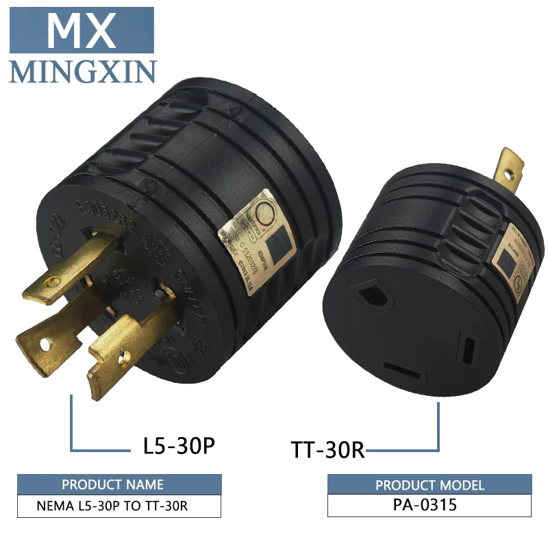 [L5-30P для TT-30R] UL CUL генератор RV 30 AMP 3-Prong адаптер конвертер nema L5-30P Male to TT-30R Female Plug |