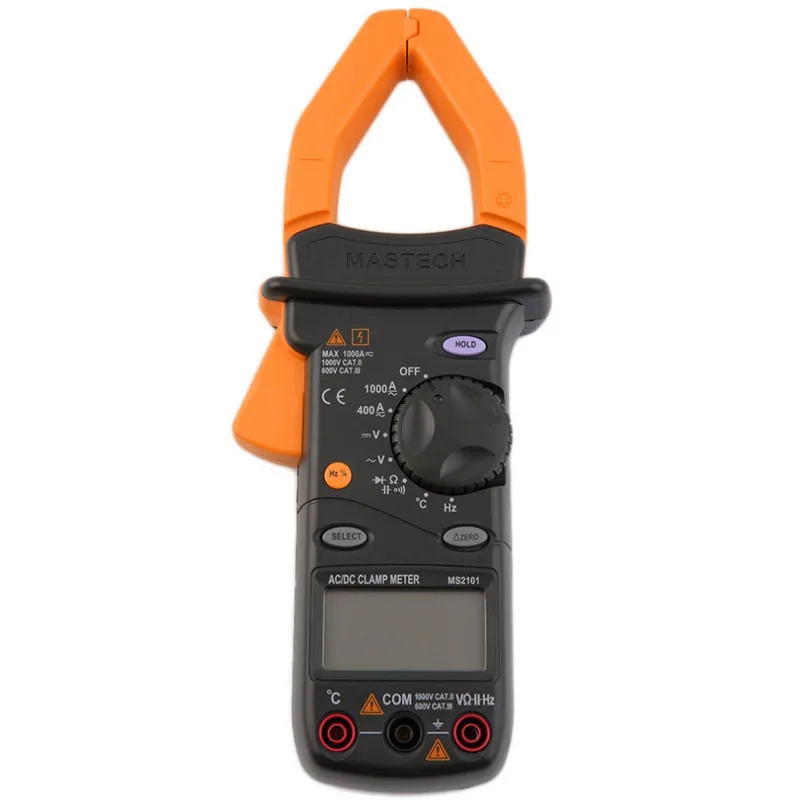 MASTECH MS2101 4000 отсчетов AC/DC 1000A цифровой клещи DMM Гц/C метр измеренная Емкость Частота Температура подсветка