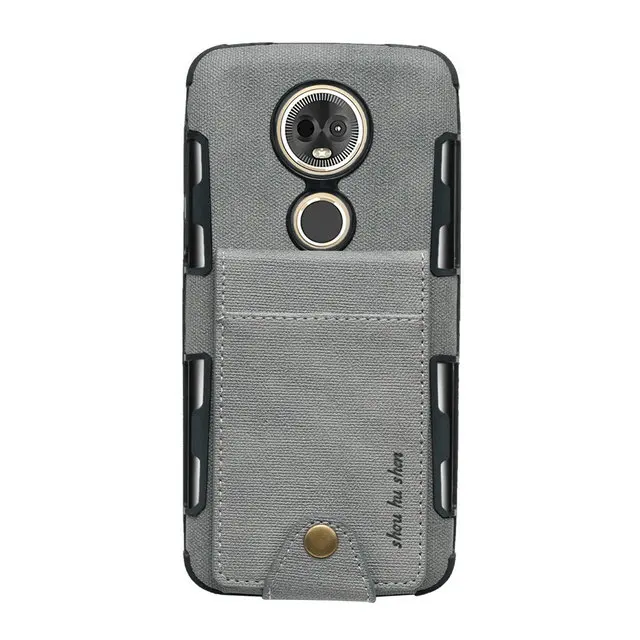 6,0 ''карточка из ткани слот для Motorola E5Plus чехол Motorola Moto E5 Plus откидная задняя крышка для Motorola E5 Plus чехол Капа TX1924 - Цвет: Серый