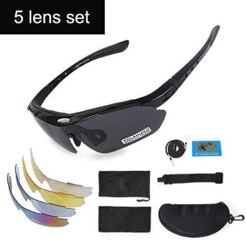 5 lens black NEWBOLER фотохромные поляризованные линзы велосипедные солнцезащитные очки для спорта на открытом воздухе велосипедный солнцезащитные очки для мужчин женщин MTB велосипед очки близорукость - Цвет: 5 lens black