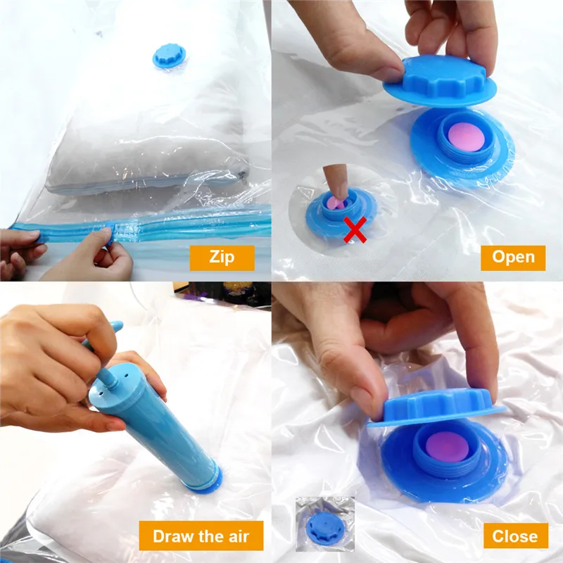 Travel Vacuum Storage Bags Space Saver Reusable Seal for duvet Clothes Towels blankets Bedding Packing Storabag | Дом и сад