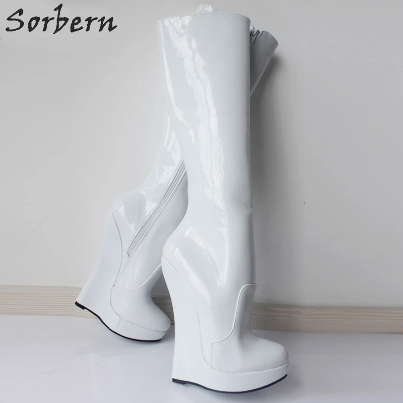 Sorbern Plus Size Women Boots Real Image Wedges Ladies Party Unisex Gay Dance Fashion 3cm Platform New Arrive Zipper | Обувь