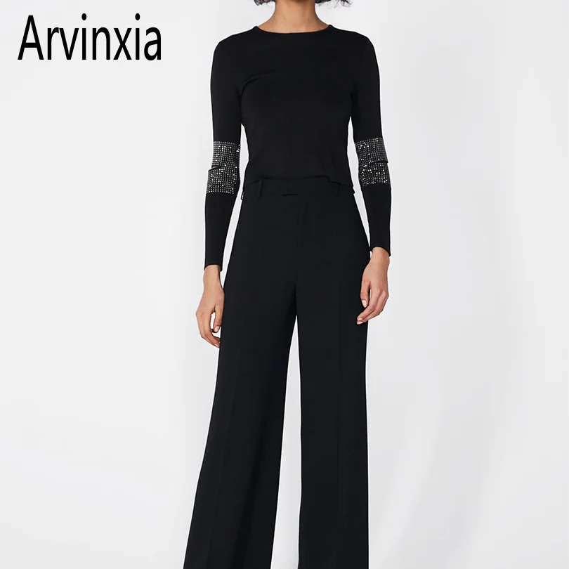 Arvinxia ZA/повседневные однотонные Женские рубашки из Джерси Новое поступление