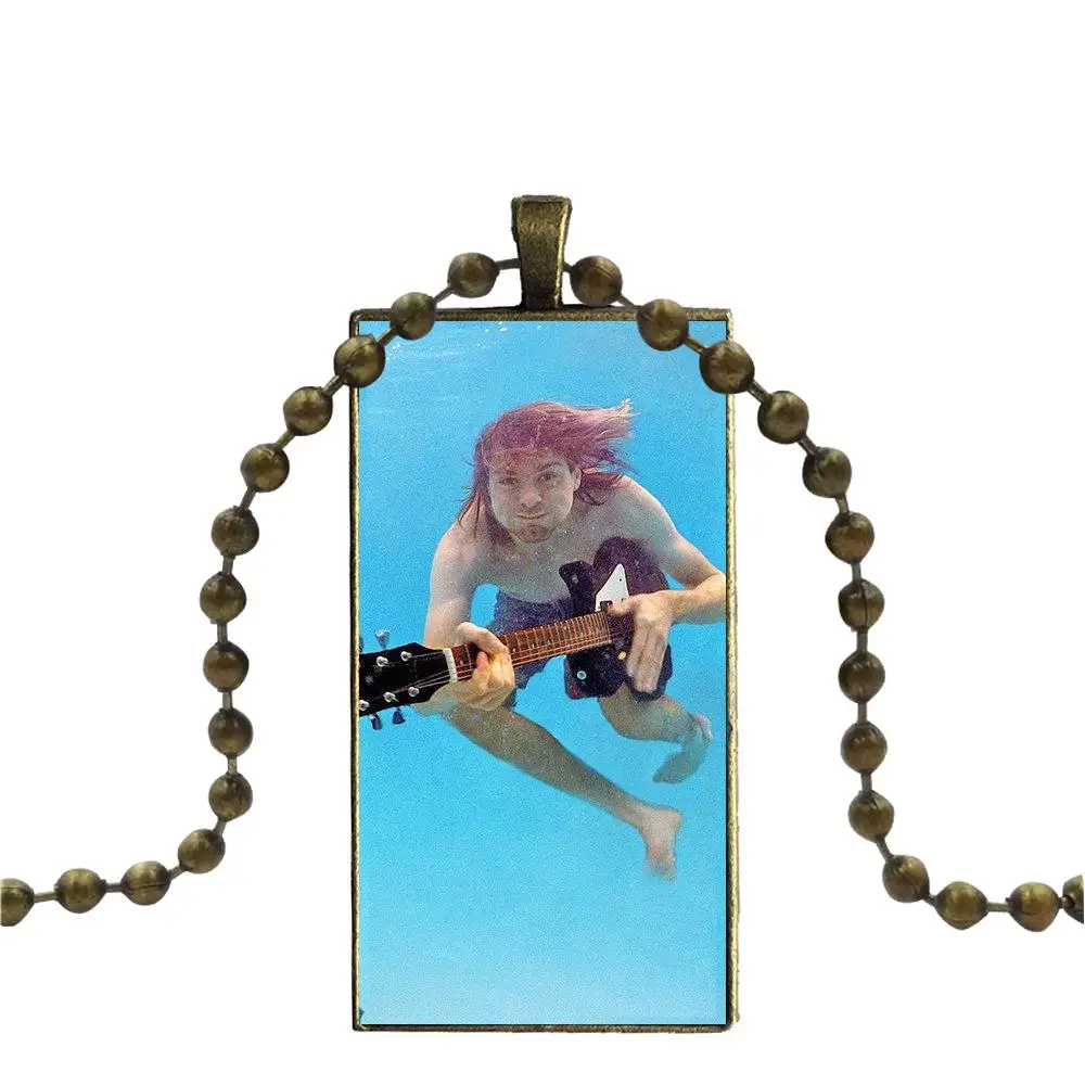 EJ glaze Nirvana Kurt Cobain Гранж рок ожерелье модная Длинная цепочка с прямоугольным