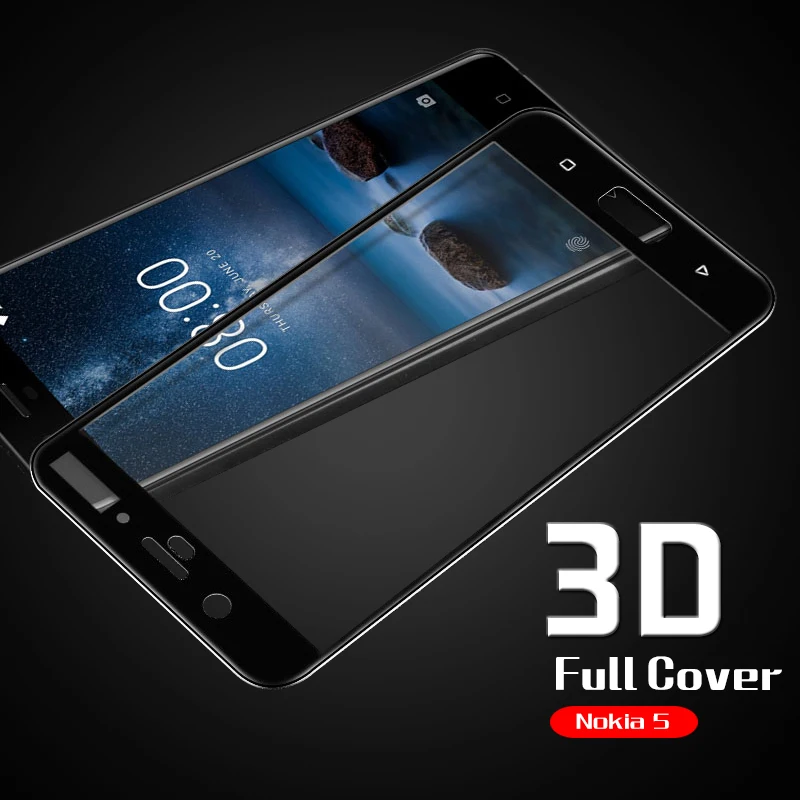 3D изогнутая край Полное покрытие стеклянная пленка для NOKIA 5 TA-1024 TA-1027 TA-1044 TA-1053