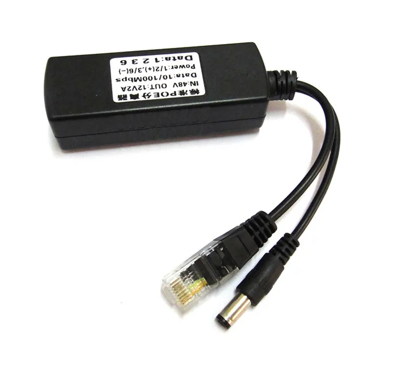 

POE Splitter IEEE 802.3AT Standard 12V 2A DC Output DC48V Input for CCTV IP camera Video Security System