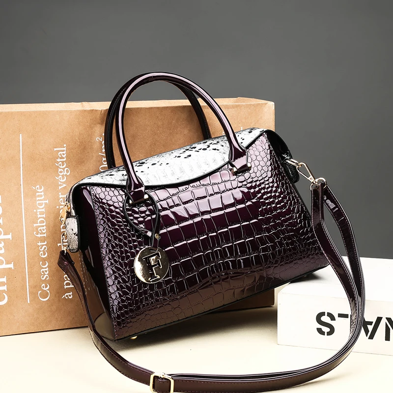 2 комплекта модные женские сумки из кожи аллигатора кошелек с серпантином Сумка