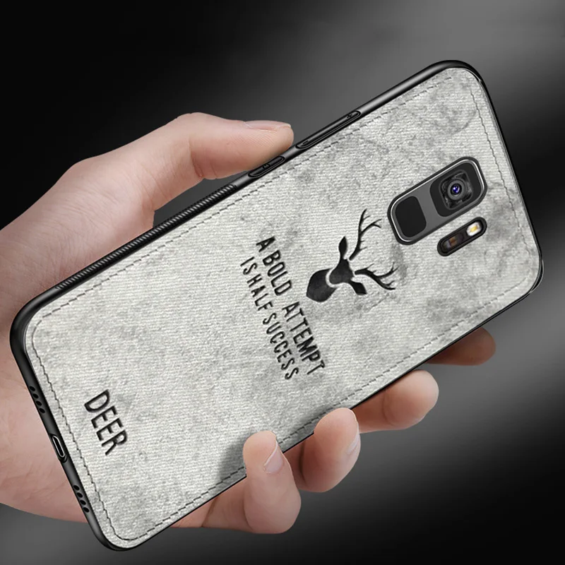 Чехол для Samsung Galaxy A8 2018 жесткая задняя крышка из потертой ткани A6 Plus чехлы