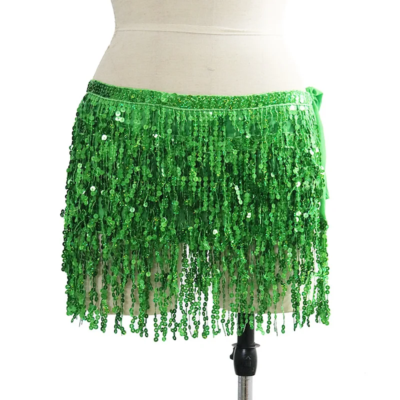 Высококачественная юбка для танца живота 4 слоя с цепочкой на талии костюм