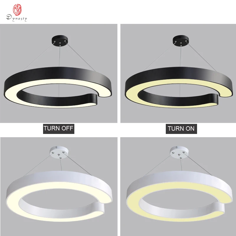 Светодиодные подвесные светильники с круглым кольцом алюминиевые потолочные в