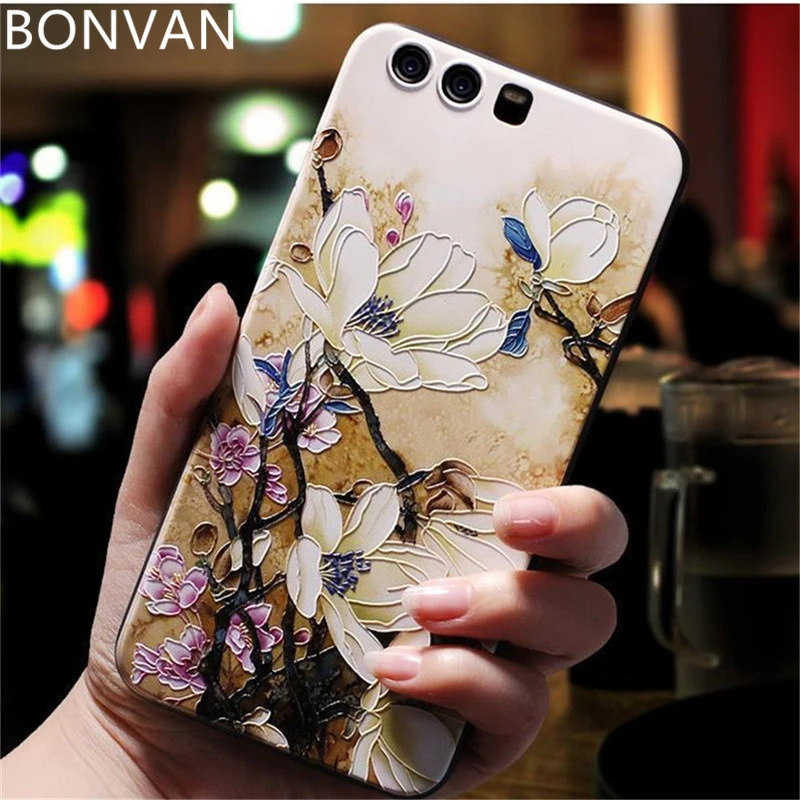 Чехол BONVAN с рельефным цветком для Huawei Honor 9 Lite мягкий силиконовый чехол 8 Pro P8 P9 2017 P10