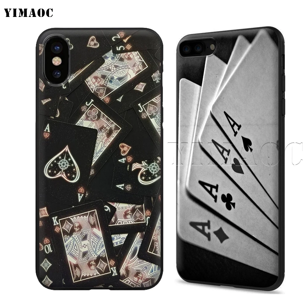 Мягкий чехол YIMAOC для игры в покерные карты Apple iPhone SE 2020 5 5s 6 6s 7 8 Plus XR X Xs 11 12 Pro Max