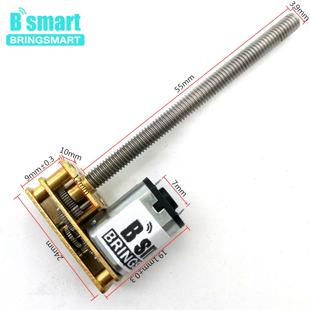 Резьбовой вал электродвигателя постоянного тока Bringsmart 1024GN20 M4 55 мм 3 В ~ 12