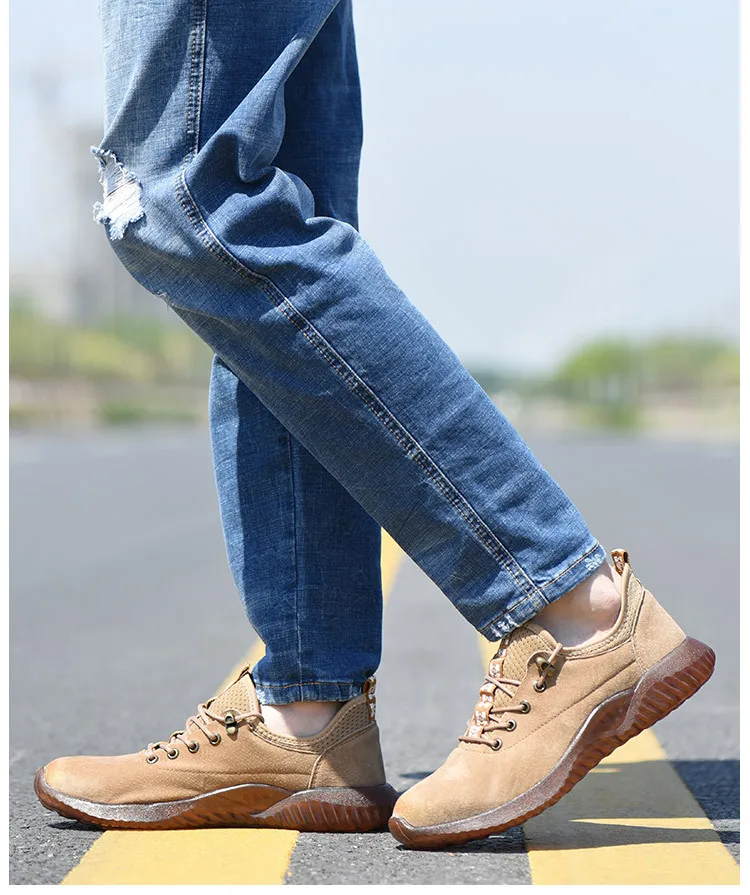 Indestructible Work Shoes Mens steel toe Sneaker Outdoor Lightweight Breathable Safety Shoes Slip Resistant Composite Toe Shoes