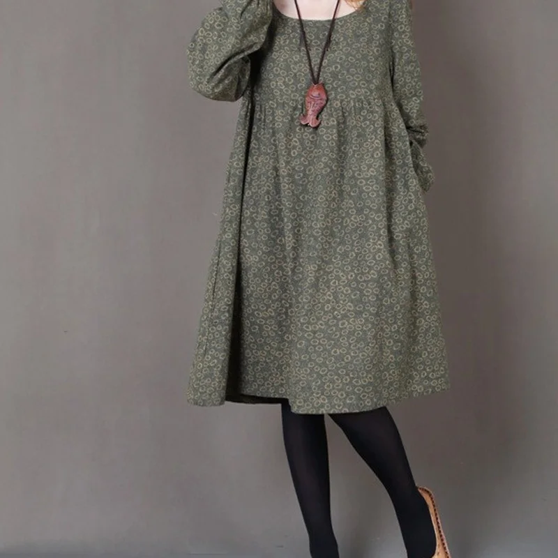 NYFS летнее платье в винтажном стиле Большие Размеры свободные носки с мелким