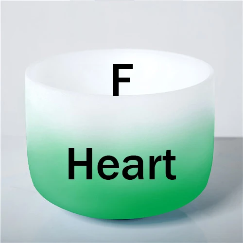8F heart Chakra 2019NEW 8 дюймов Половина цвет третий глаз Корона корень крестцово солнечное сердце горло матовый кристалл кварца Поющая чаша - Цвет: 8F heart Chakra
