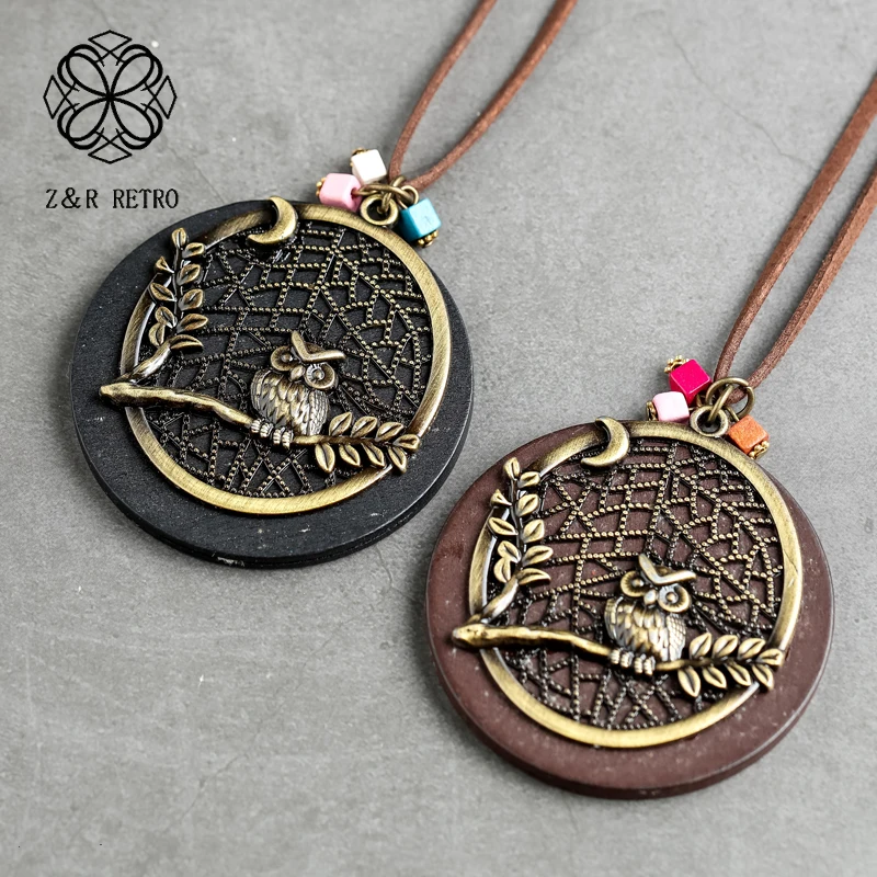 Декоративная цепочка с кулоном в виде совы винтажное ожерелье ретро стиле