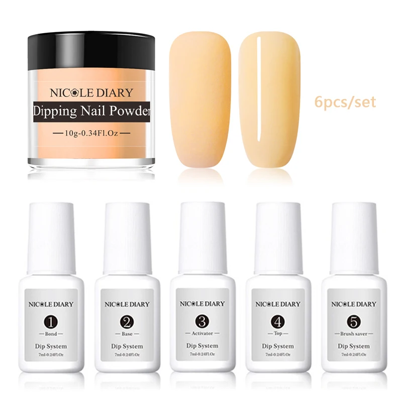 Set 4 NICOLE дневник 6 шт. матовый погружающийся порошок для ногтей набор натуральный сухой дизайн ногтей украшение без лампы для лечения Ногтей Пыль погружные комплекты - Цвет: Set 4