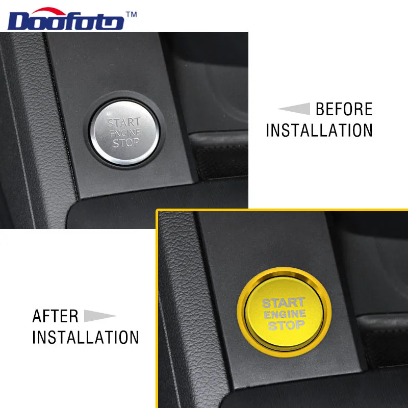 

Doofoto Car Engine Start Stop Button System Cover Car Styling Sticker Ring For Audi Q5 8R A4 B9 A6 A7 C7 Auto Circle Accessories