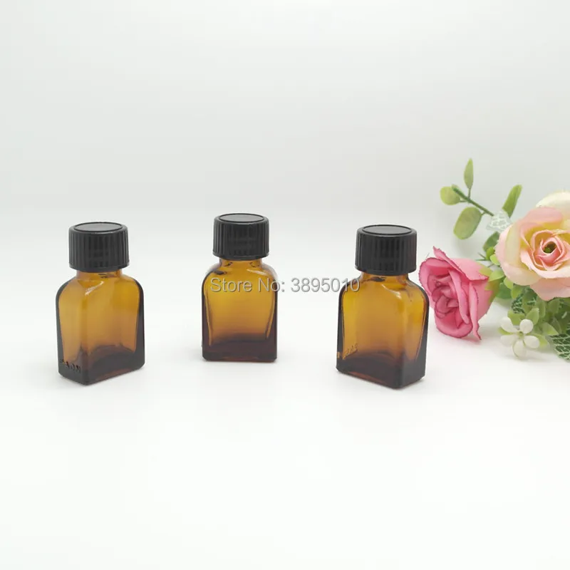 8 мл янтарная стеклянная бутылка эфирного масла редуктор и колпачок флаконы из