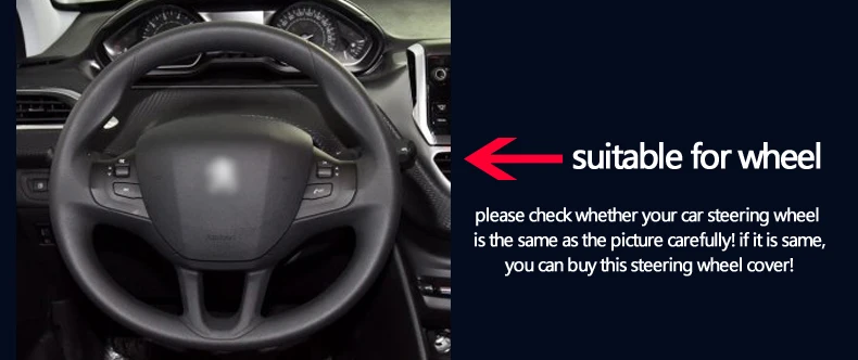 Черный чехол для рулевого колеса BANNIS из натуральной кожи для peugeot 208 peugeot 2008