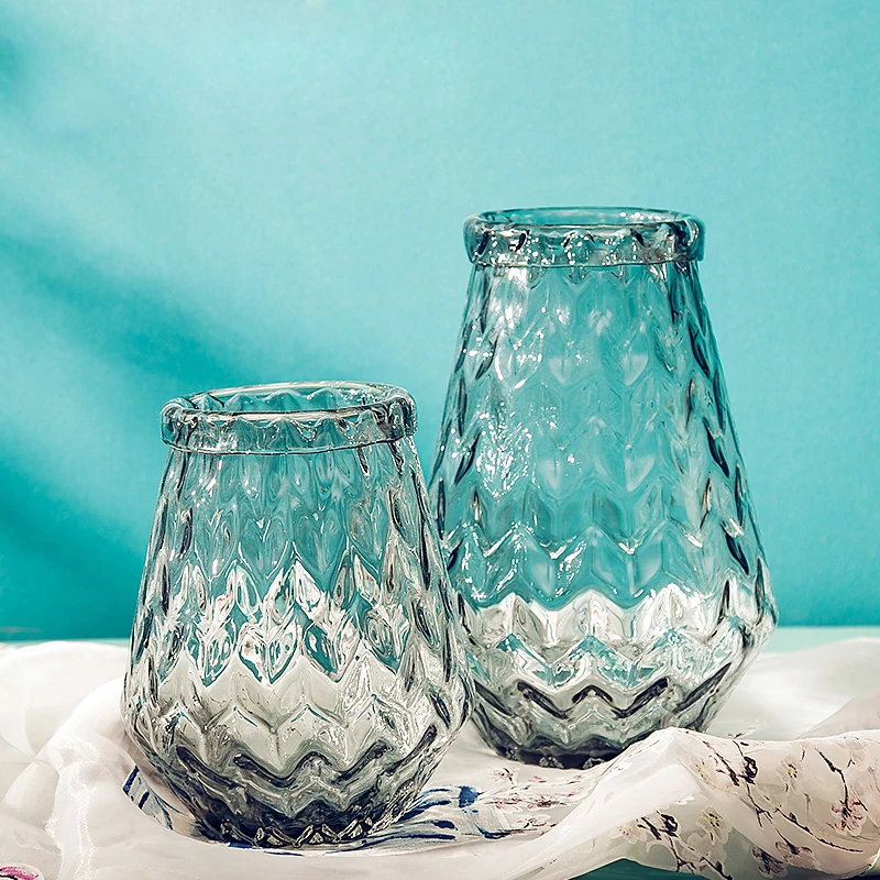 

Europe pineapple road glass vase high quality Handmade large vases Hydroponics Tabletop terrarium home wedding decoration vase