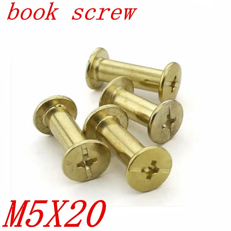 

20pcs/lot M5*20 chicago screw brass plated Account Books Screw,Books Butt Screw, Photo album screw
