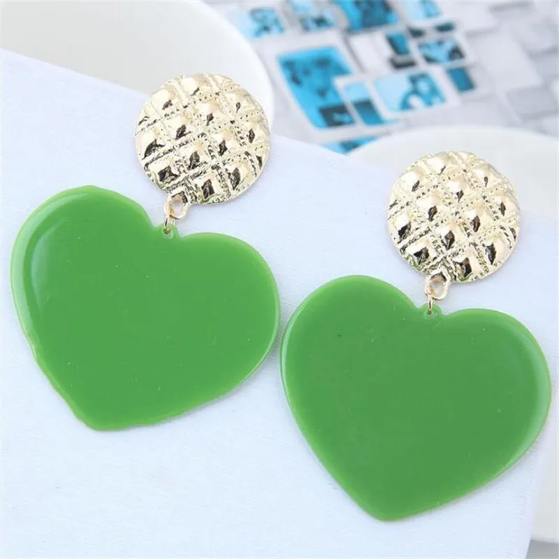 Новое поступление большие розовые серьги в форме сердца для женщин винтажные