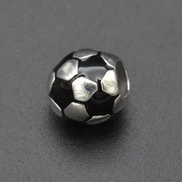 lucky black and white football new european and american 925 silver jewelry bracelet accessories string ornaments