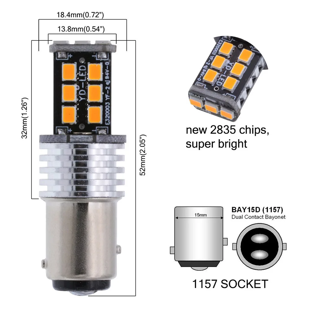 2 шт. 1157 BAY15D 15 SMD 2835 Светодиодный CANBUS без ошибок стоп Обратный свет авто