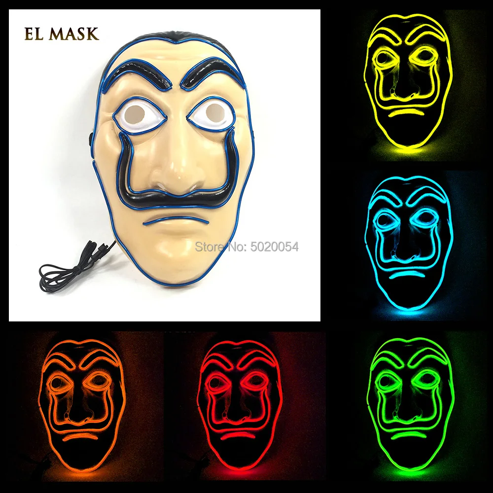 

GZYUCHAO EL EL Wire Flashing Mask Light Up LED Luminous Mask Glowing Mask for Christmas Halloween Cosplay Masquerade