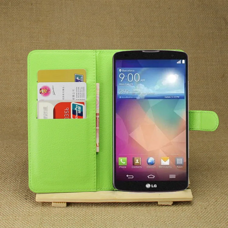 Кожаный Бумажник Стенд Флип Слот Для Карты Телефон Дело Чехол LG G Pro 2 D837 D838 |