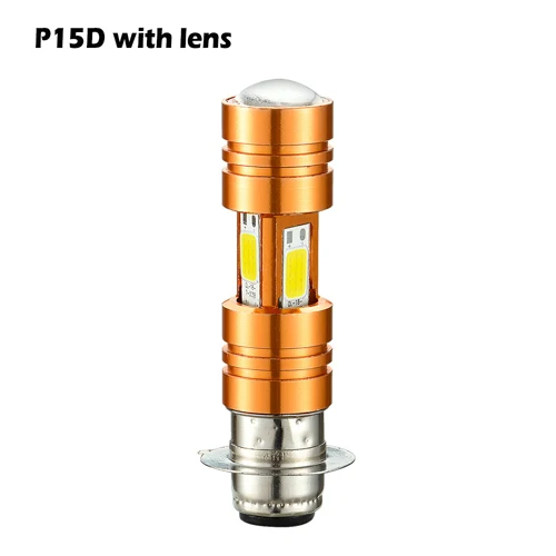 P15D-lens Hilpow светодиодный H4 P15D BA20D COB Светодиодный фонарь для мотоцикла 3500lm супер яркий белый мотоцикл фара лампа - Испускаемый цвет: P15D-lens